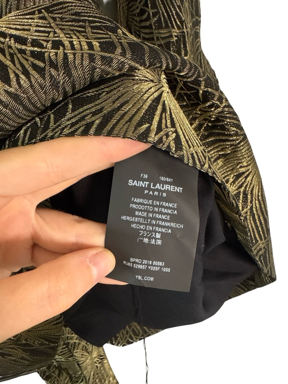 Yves Saint Laurent Gold Shimmer Cocktail Mini Dress - Picture 8 of 16